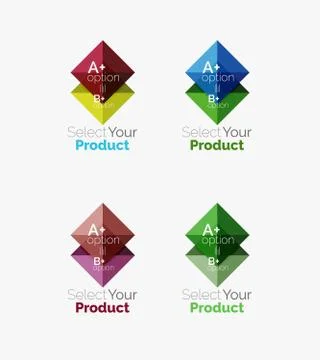Set of abstract square interface menu navigation button 스톡 일러스트