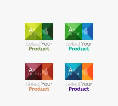 Set of abstract square interface menu navigation button Stock Illustration
