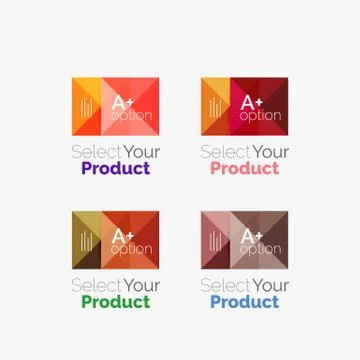 Set of abstract square interface menu navigation button Stock Illustration