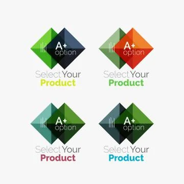 Set of abstract square interface menu navigation button 스톡 일러스트