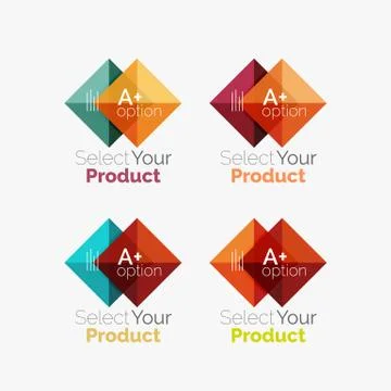 Set of abstract square interface menu navigation button Stock Illustration