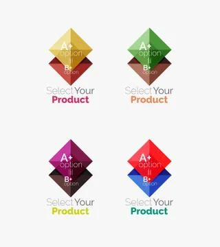Set of abstract square interface menu navigation button Illustration