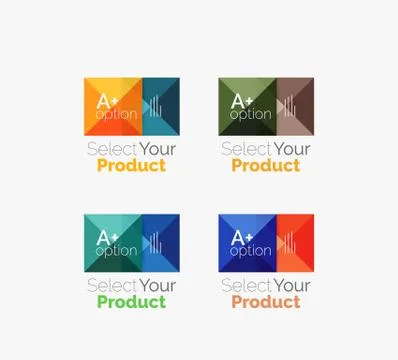 Set of abstract square interface menu navigation button 스톡 일러스트