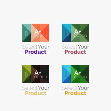 Set of abstract square interface menu navigation button Illustrazione stock