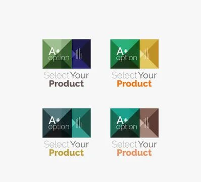 Set of abstract square interface menu navigation button Stock Illustration