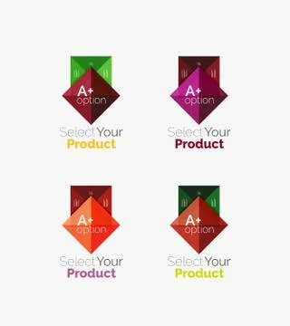 Set of abstract square interface menu navigation button Stock Illustration