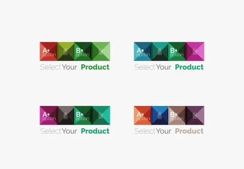 Set of abstract square interface menu navigation button 스톡 일러스트