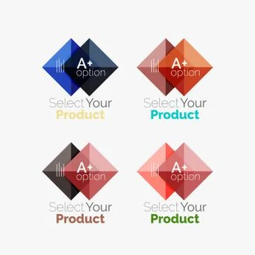 Set of abstract square interface menu navigation button Stock Illustration
