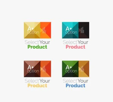 Set of abstract square interface menu navigation button Stock Illustration