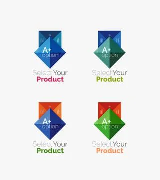 Set of abstract square interface menu navigation button Stock Illustration