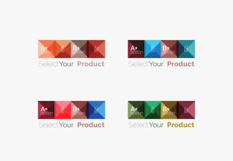 Set of abstract square interface menu navigation button 스톡 일러스트