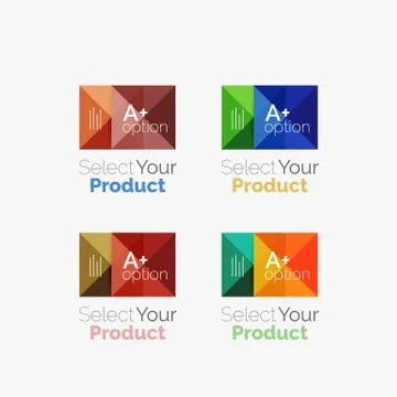 Set of abstract square interface menu navigation button Illustrazione stock