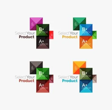 Set of abstract square interface menu navigation button Illustration