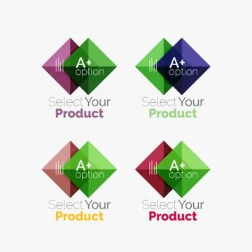 Set of abstract square interface menu navigation button Illustrazione stock