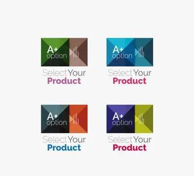 Set of abstract square interface menu navigation button Illustrazione stock