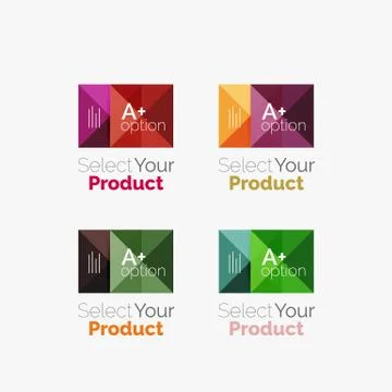Set of abstract square interface menu navigation button Stock Illustration