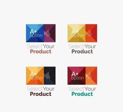 Set of abstract square interface menu navigation button Stock Illustration