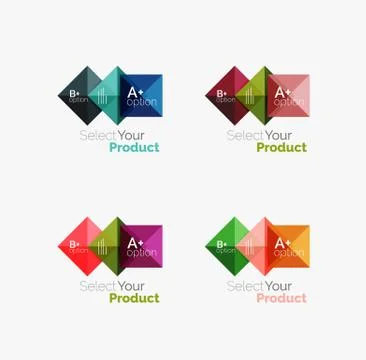 Set of abstract square interface menu navigation button Illustration