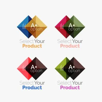 Set of abstract square interface menu navigation button Stock Illustration