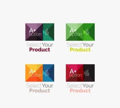 Set of abstract square interface menu navigation button Stock Illustration