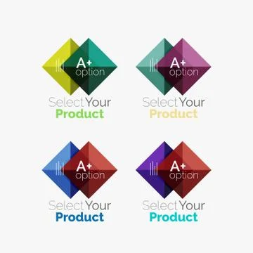 Set of abstract square interface menu navigation button Illustration