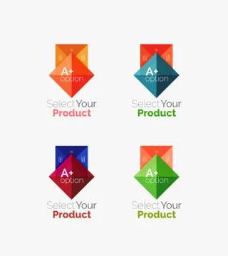 Set of abstract square interface menu navigation button 스톡 일러스트