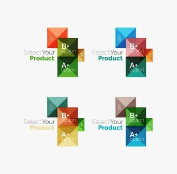 Set of abstract square interface menu navigation button Stock Illustration