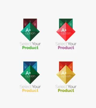 Set of abstract square interface menu navigation button Stock Illustration