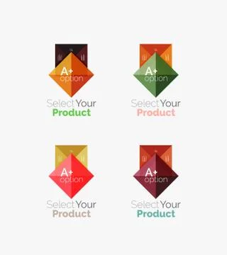Set of abstract square interface menu navigation button Stock Illustration