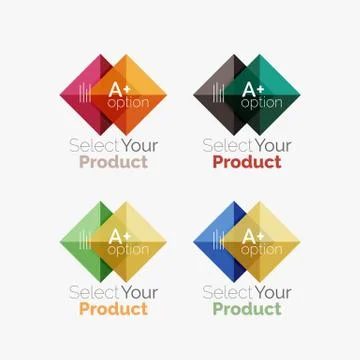 Set of abstract square interface menu navigation button Stock Illustration