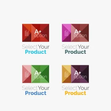 Set of abstract square interface menu navigation button Stock Illustration