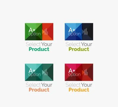 Set of abstract square interface menu navigation button Stock Illustration