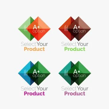 Set of abstract square interface menu navigation button Stock Illustration