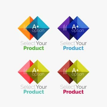 Set of abstract square interface menu navigation button 스톡 일러스트