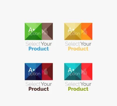 Set of abstract square interface menu navigation button Illustration