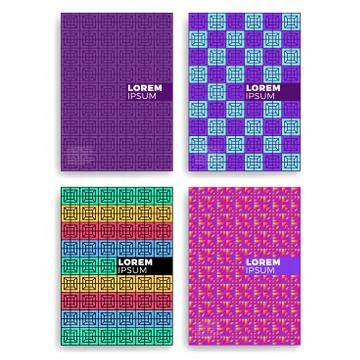 Set of Abstract square pattern for Cards with Layers Overlap. Applicable fo.. Illustrazione stock
