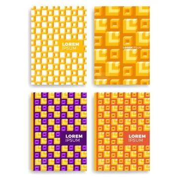Set of Abstract square pattern for Cards with Layers Overlap. Applicable fo.. Stock Illustration