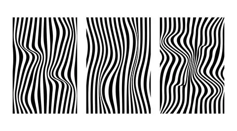 Set of abstract striped wave pattern set collection for poster design art, .. 스톡 일러스트