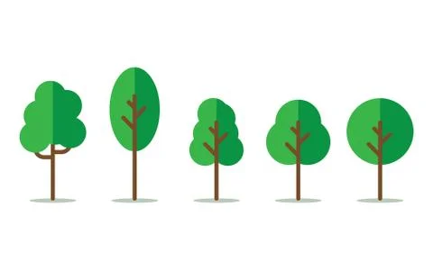 Set of abstract stylized trees Stock Illustration