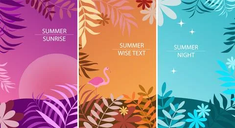 Set of abstract summer background designs for sale, banner, poster Illustrazione stock