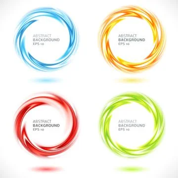 Set of abstract swirl circle bright background Illustrazione stock