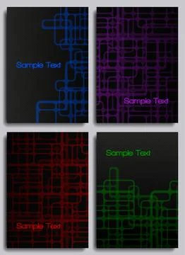 Set of abstract technology backgrounds. Covers design set Stock Illustration