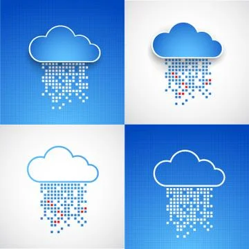 Set of abstract technology cloud theme backgrounds. Vector illustration Stock Illustration