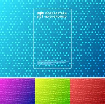 Set of abstract technology dots pattern on blue, purple, green, red backgroun 스톡 일러스트