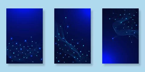 Set of abstract technology poster for science future innovation Stock Illustration