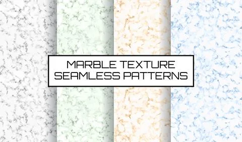 Set of abstract texture of marble seamless patterns. Cracked concrete. Collec Stock Illustration