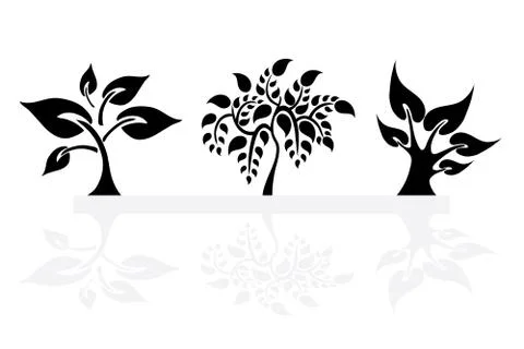 Set of abstract trees Stock Illustration