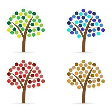 Set of abstract trees Stock Illustration