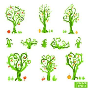 A set of abstract trees Stockillustratie