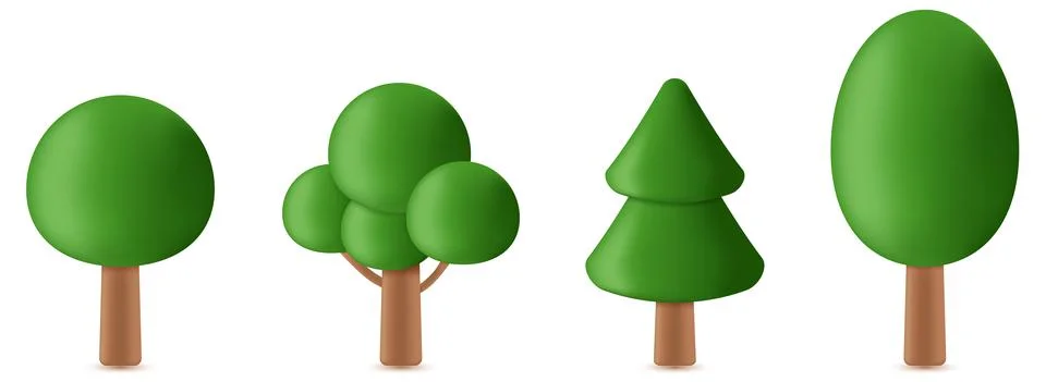 Set of abstract trees Stock Illustration